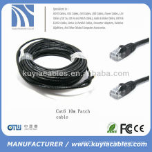 Черный высококачественный кабель 10M CAT6 RJ45, скрученный для ПК